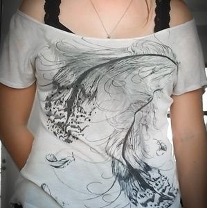 Light Beige Feather Tshirt